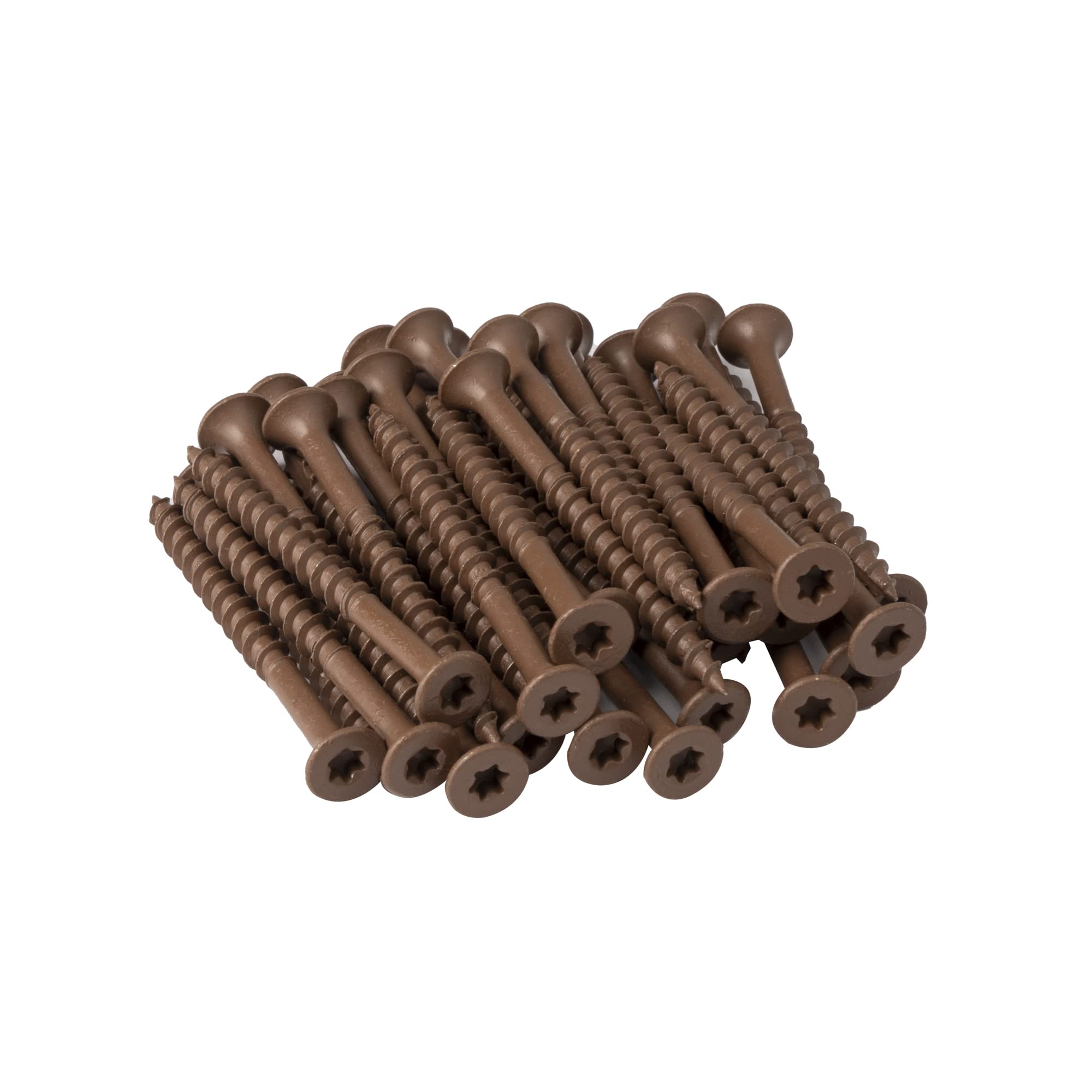 Nuvo #8 x 2-Inch Brown Iron Deck Screws - 400 Count Box | Outdoor Wood Deck Construction & Fence Building Fasteners
