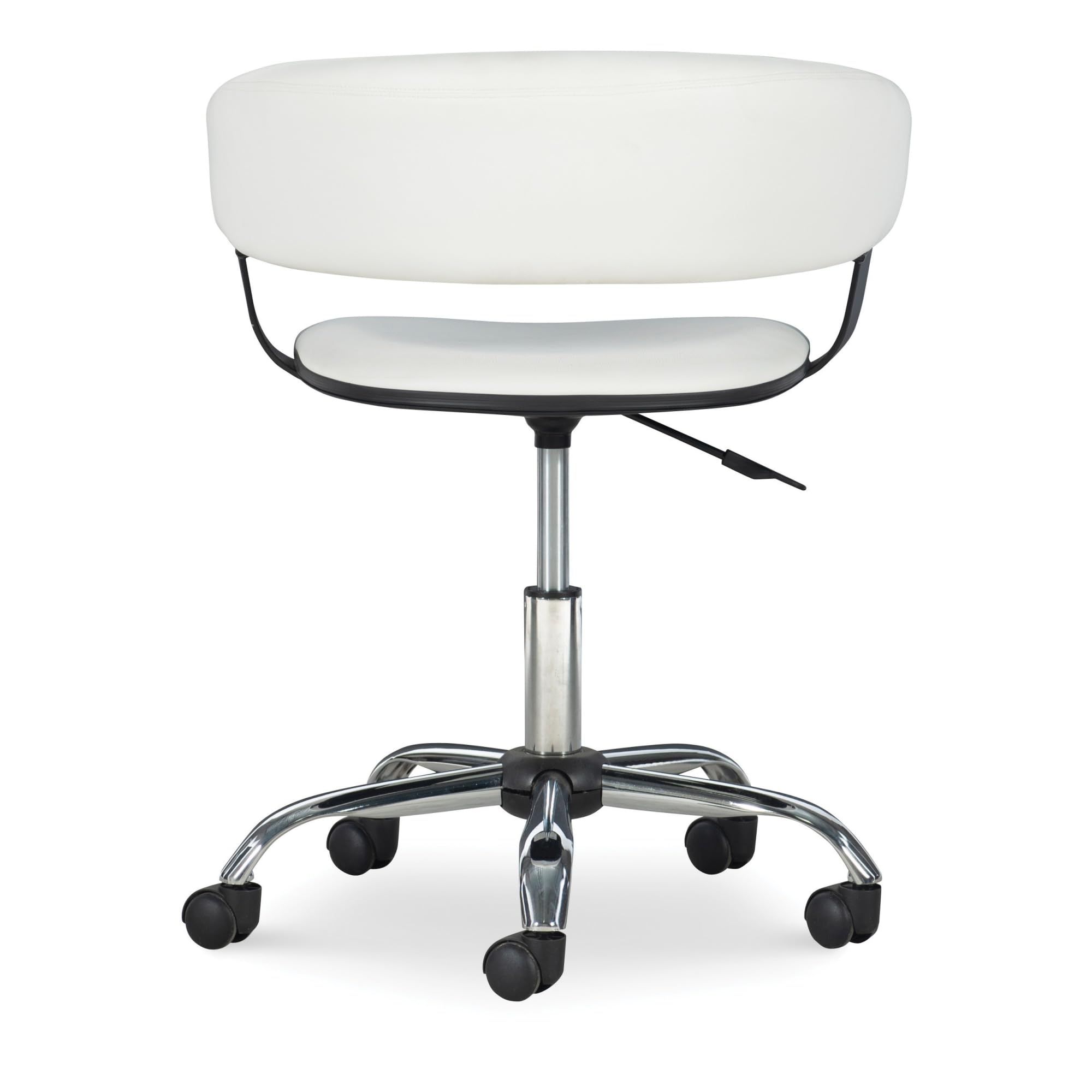 Powell Gas Lift Desk Chair - Adjustable Office Chair with Ergonomic Design, White Medium - Perfect for Home Office, Study, and Workspace Comfort