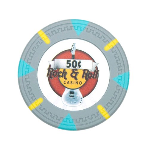 25 Rock & Roll Themed 14g Clay Poker Chips Set - Casino Style Poker Chips for Home Games, Poker Nights & Casino Themed Parties