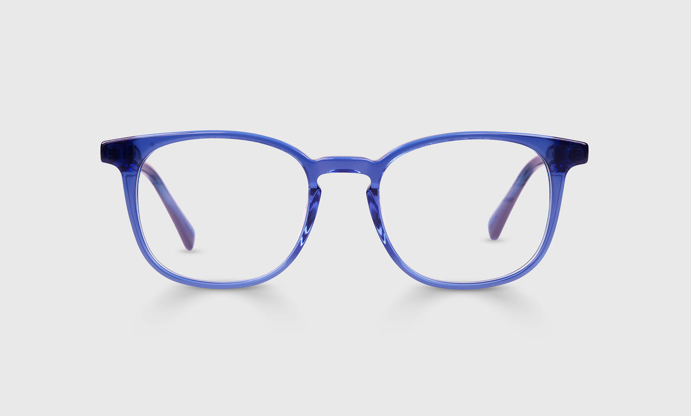 Sapphire Blue Crystal Acetate Eyeglass Frames - Boardroom Color 11 for Professional & Business Use - Lightweight & Stylish Glasses for Office, Meetings & Formal Events
