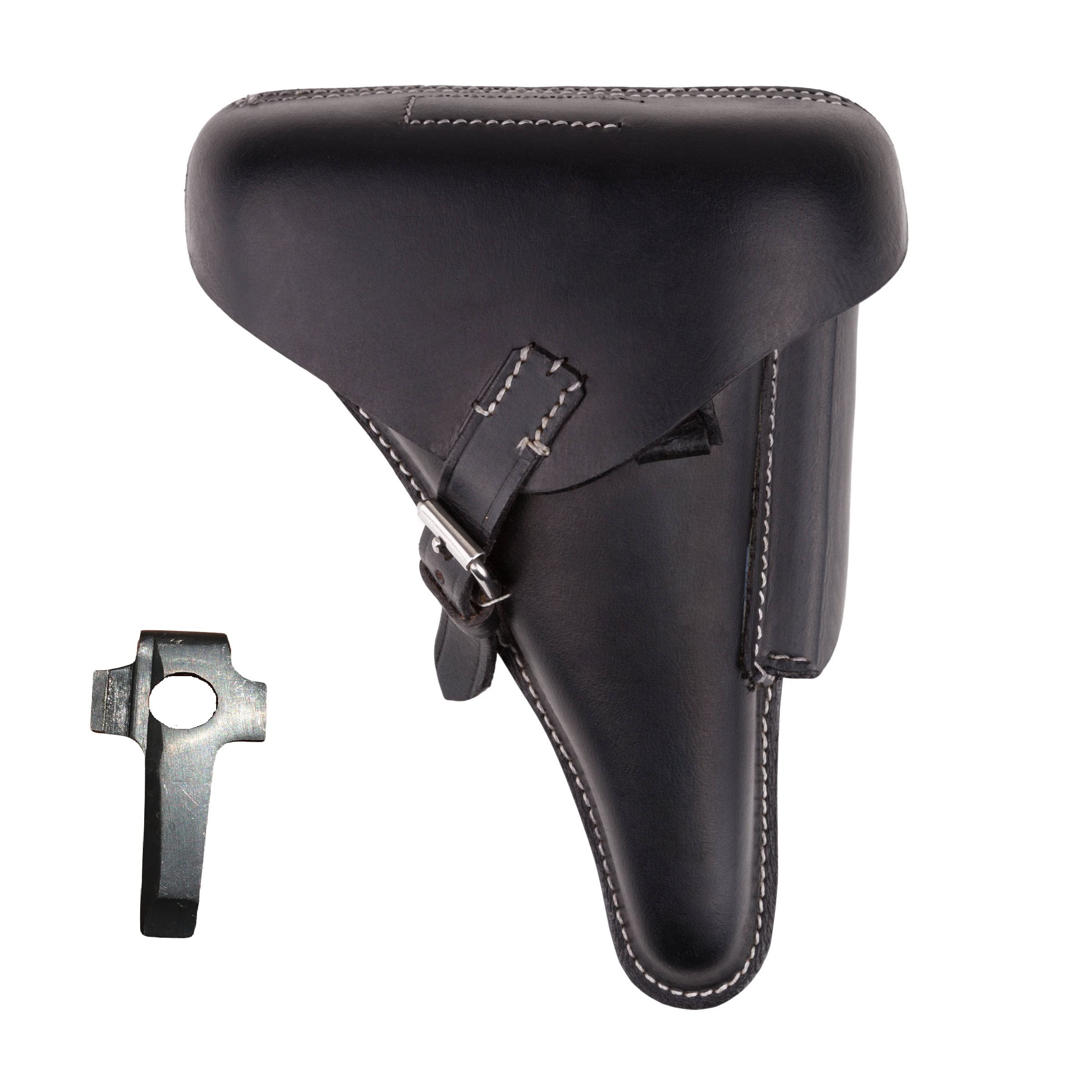 Premium Leather Gun Holster for Men & Women - Right Handed WII German Luger P08 Pistol Holster with Secure Buckle Closure | Ideal for Concealed Carry, Range Shooting & Historical Reenactments