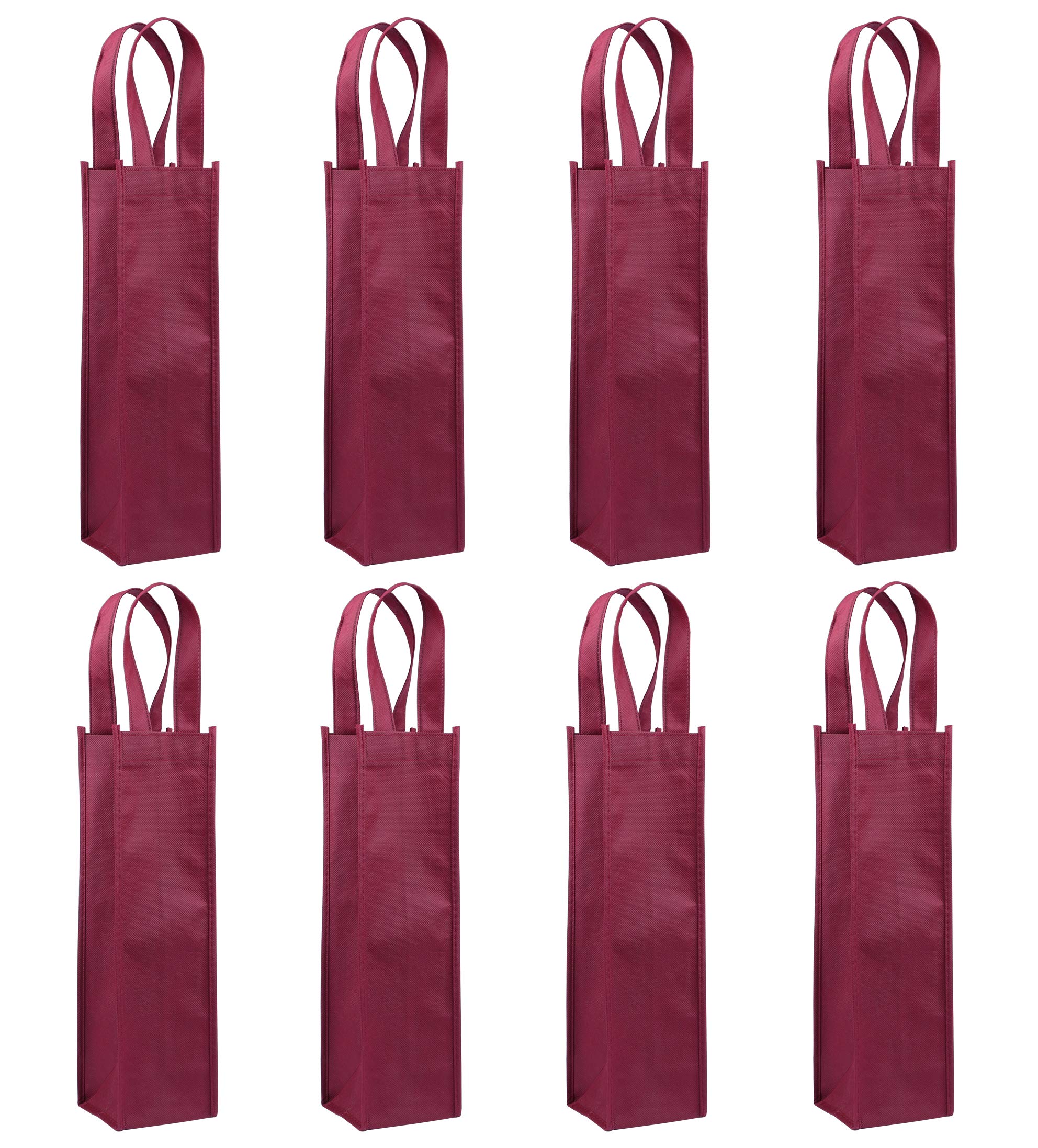 Premium 24-Pack Dark Red Non-Woven Wine Gift Bags with Handles - Elegant Single Bottle Wine Bags for Gifting, Parties & Special Occasions - Perfect for Weddings, Anniversaries & Holiday Presents
