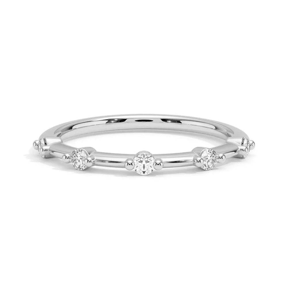 Lab Grown Diamond Shared Prong Spaced Band Ring - Elegant Stackable Wedding Band for Women, Perfect for Anniversary Gifts & Everyday Wear