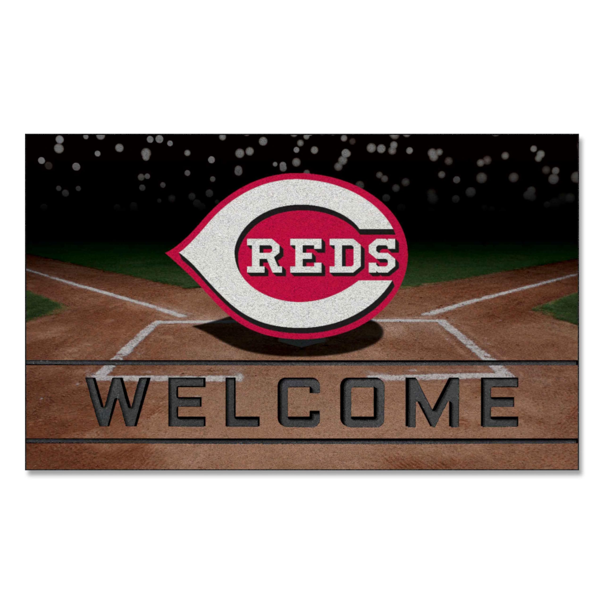 FANMATS 21915 Cincinnati Reds Team Color Crumb Rubber Doormat - Non-Slip, Durable 18