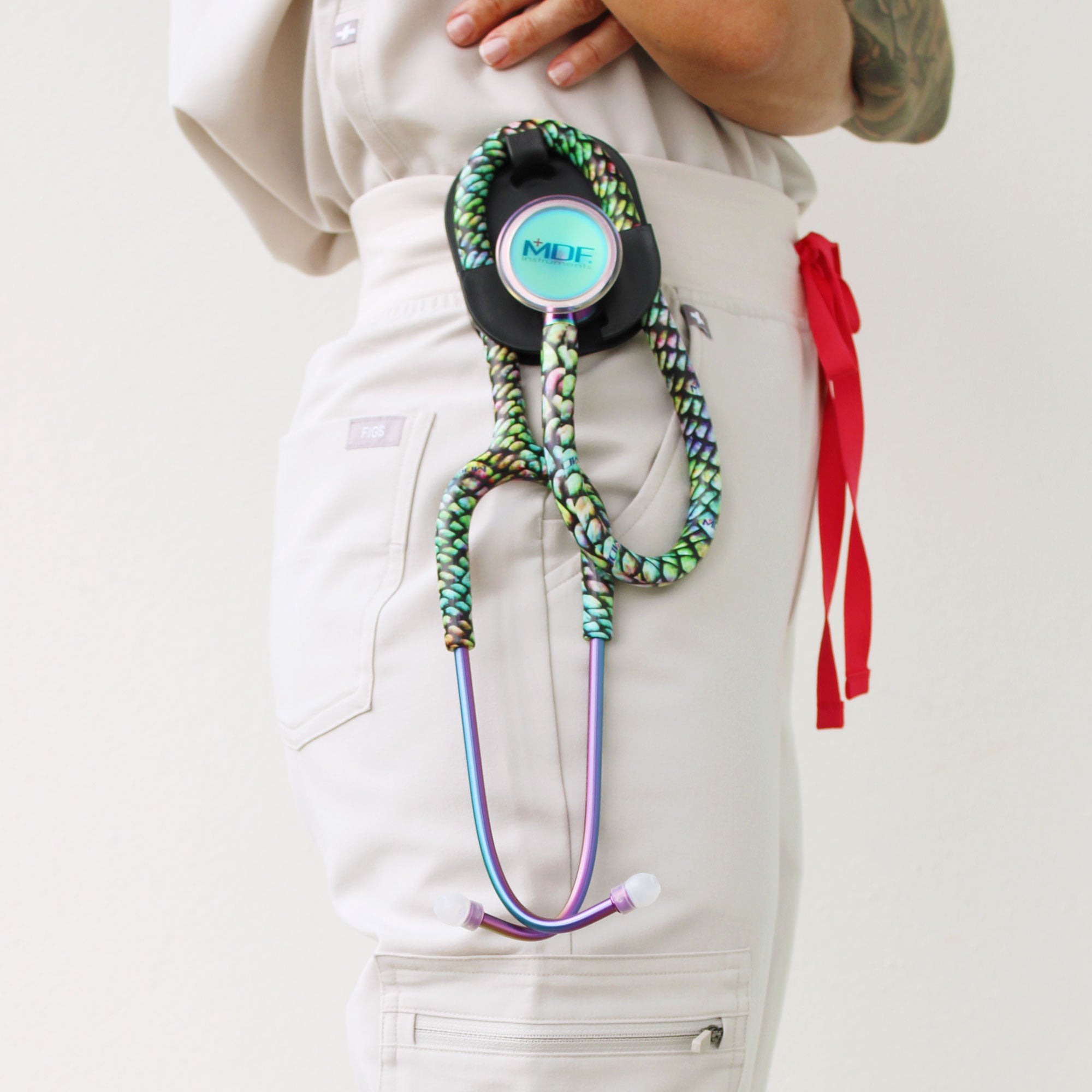 ProCardial® Titanium Cardiology Stethoscope - Mermaid/Kaleidoscope Design for Medical Professionals | Ideal for Doctors, Nurses & Healthcare Workers