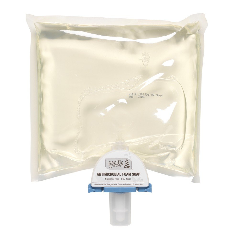 Georgia-Pacific 43820 Fragrance Free BZK Antimicrobial Foam Hand Soap - 1200 mL (Pack of 4) | Gentle Cleansing for Sensitive Skin | Ideal for Hospitals, Schools & Office Restrooms