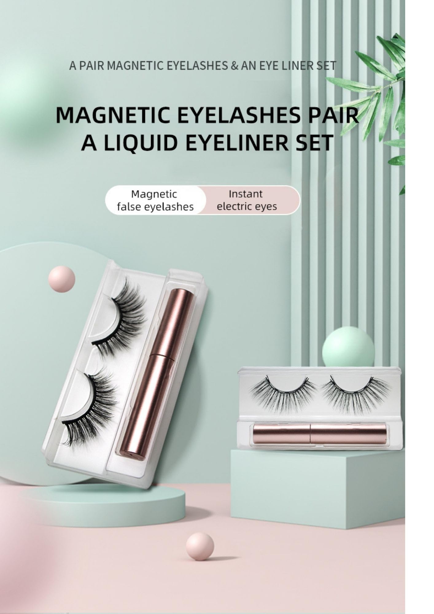 Buddy Jelly Trends Luxury Reusable Magnetic Eyelashes Set - Korean Synthetic Fiber Silk Material for Beginners (1 Pair Lashes + Magnetic Eyeliner Included) | Perfect for Daily Wear, Special Occasions & Korean Beauty Looks