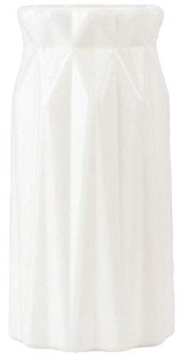 Unbreakable Ceramic-Look Plastic Vase - Origami Seashell White Flower Vase for Home Decor, Wedding Centerpieces & Office Arrangements