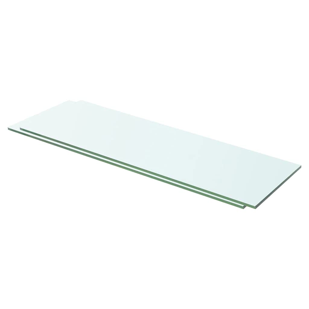 Floating Shelves Wall Mounted - Set of 2 Clear Glass Shelves 23.6