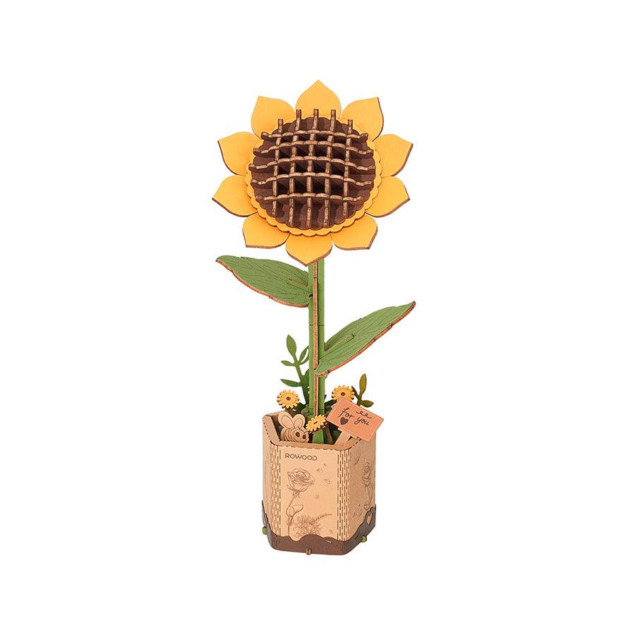 ROWOOD Roka Wooden Puzzle Sunflower - 3D Wooden Puzzle for Adults & Kids, Brain Teaser & Stress Relief Toy - Perfect for Home Decor, Gifts & Family Game Night