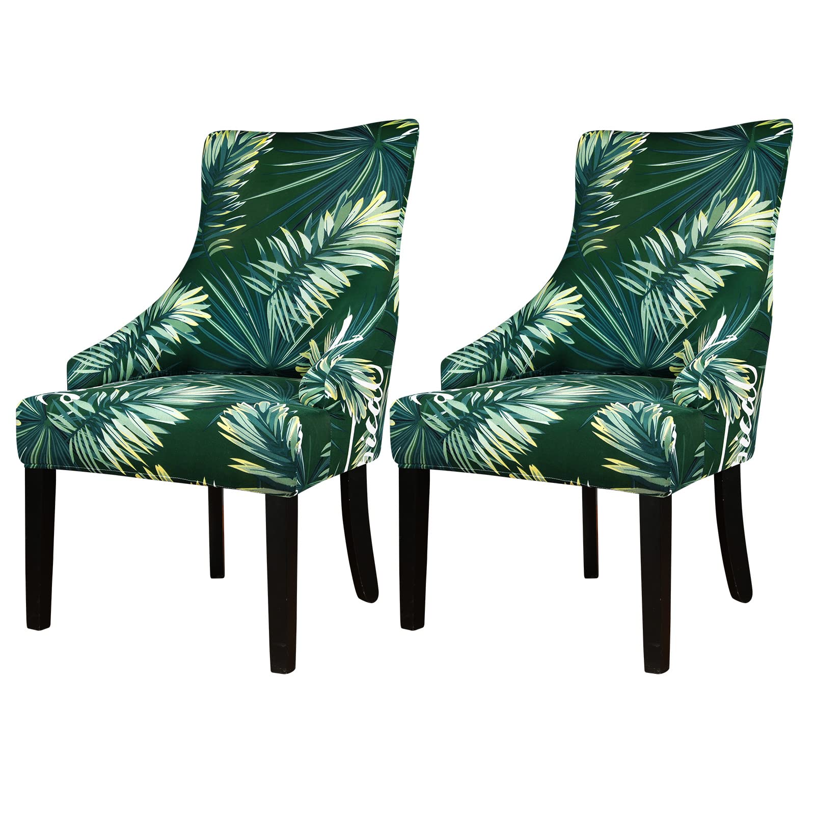 Lellen Wingback Chair Slipcovers - Stretch Wing Chair Covers with Pattern, Set of 2 - Reusable Armchair Protector for Dining Room, Banquet & Home Decor - Machine Washable & Hand Washable - Perfect for Living Room, Office & Guest Room Furniture Protection