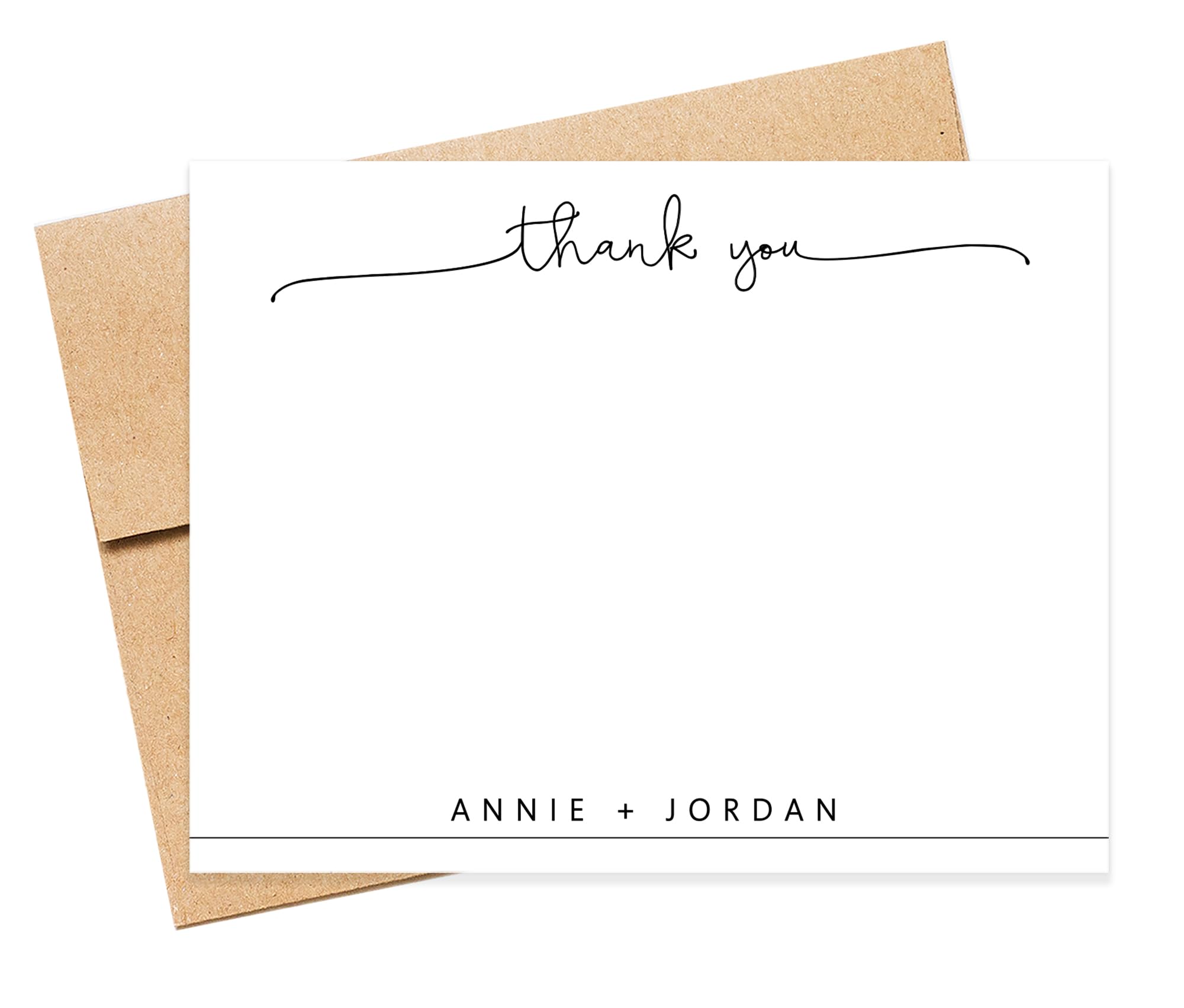 Custom Thank You Cards with Envelopes - Personalized Stationery Set for Weddings, Baby Showers & Business Appreciation - Elegant Script Note Cards for All Occasions