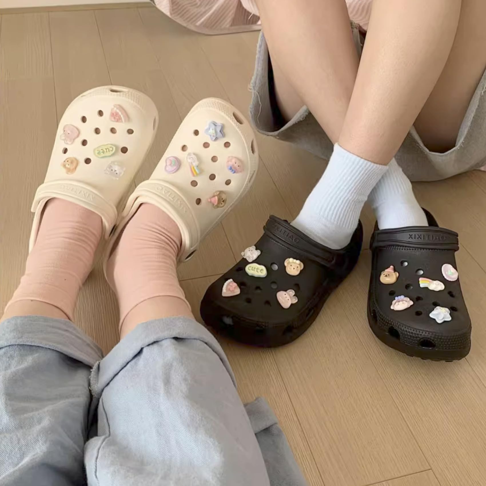 Women's Waterproof Garden Clogs with Cute Charms - Slip-On Summer Sandals for Beach, Pool, Shower & Bathroom Slippers - Perfect for Outdoor, Indoor & Water Activities