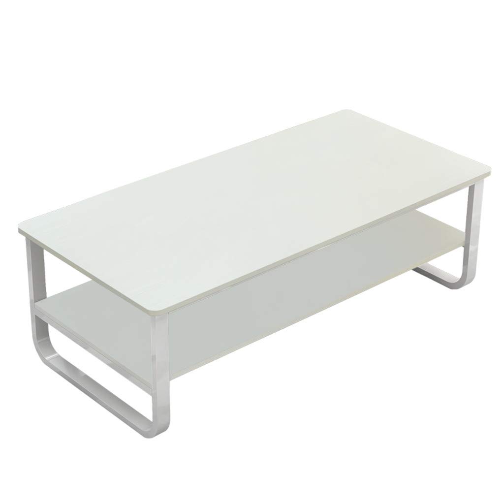Modern Simple Coffee Table 47x22.8 Inch - Minimalist Living Room Furniture, Double Tea Table for Small Spaces - Perfect for Home Decor, Office Waiting Area & Apartment Lounge