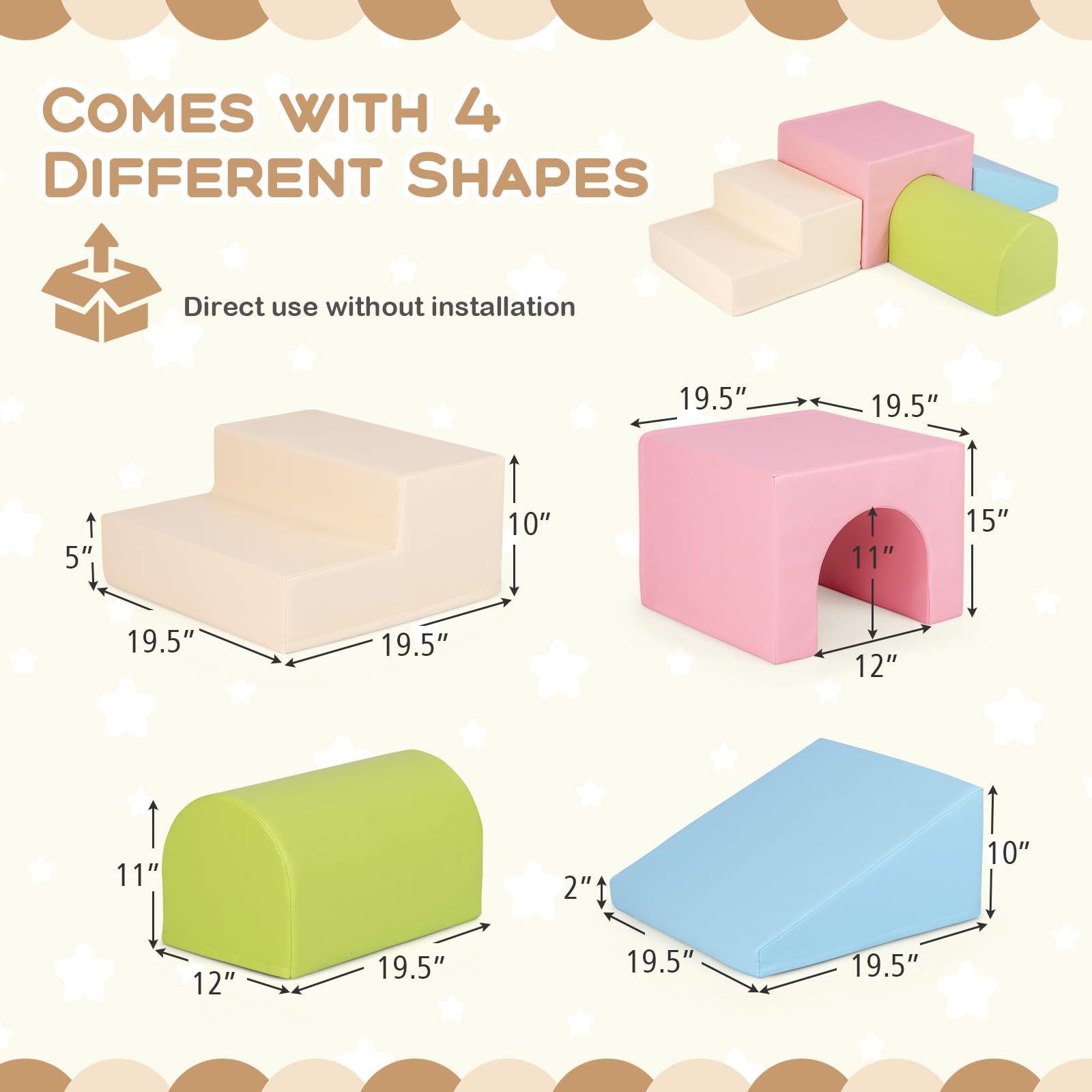 **HONEY JOY Soft Foam Climbing Blocks for Toddlers – Indoor Play Gym Set for Kids, Waterproof & Easy Clean Toddler Climbing Toys for Motor Skills Development – Perfect Gift for Boys & Girls (Pink) – Great for Playrooms, Daycares & Home Use**