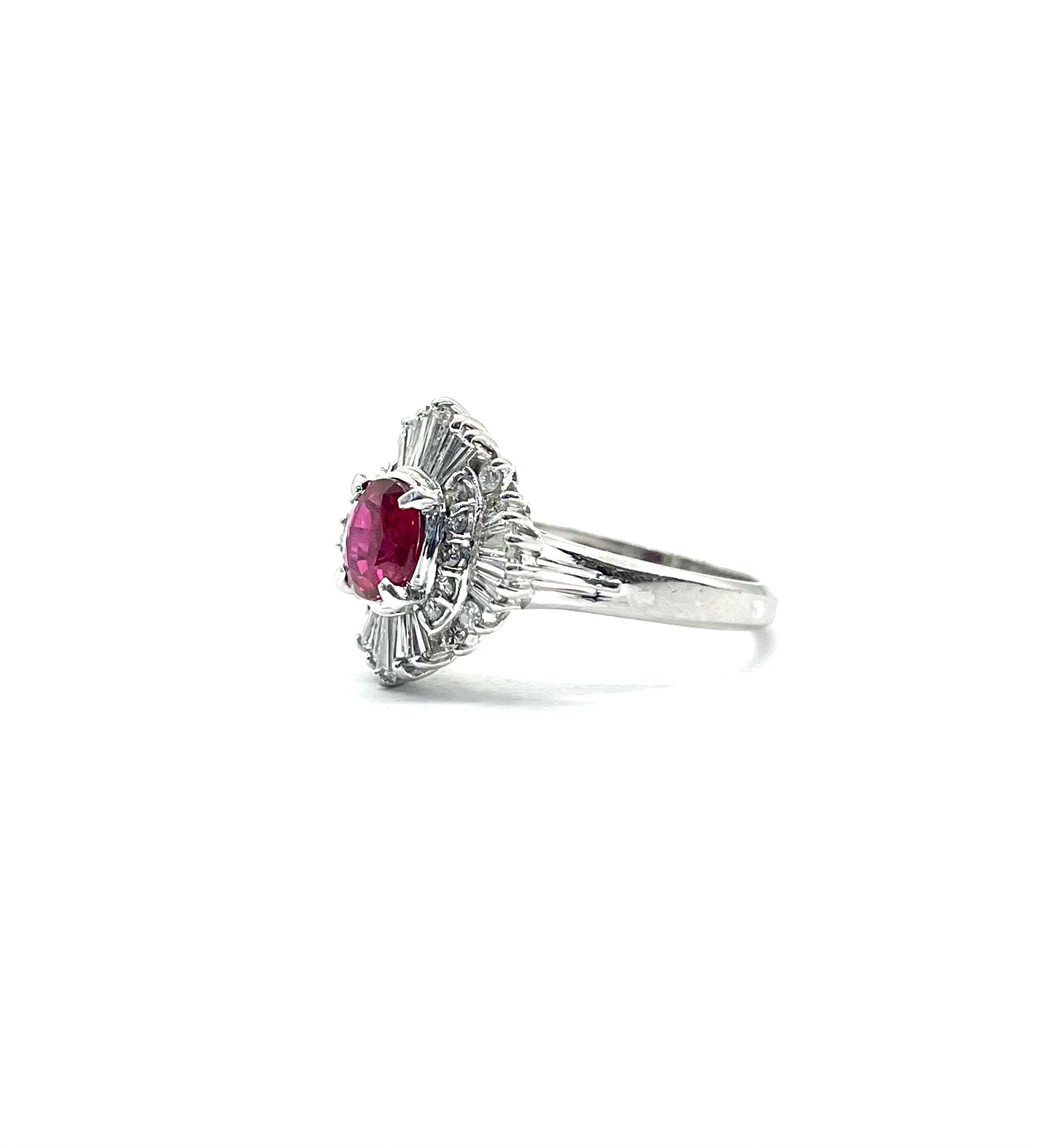 Vintage Platinum Ruby and Diamond Ring for Women - Antique Elegant Jewelry for Engagement, Wedding, Anniversary & Special Occasions