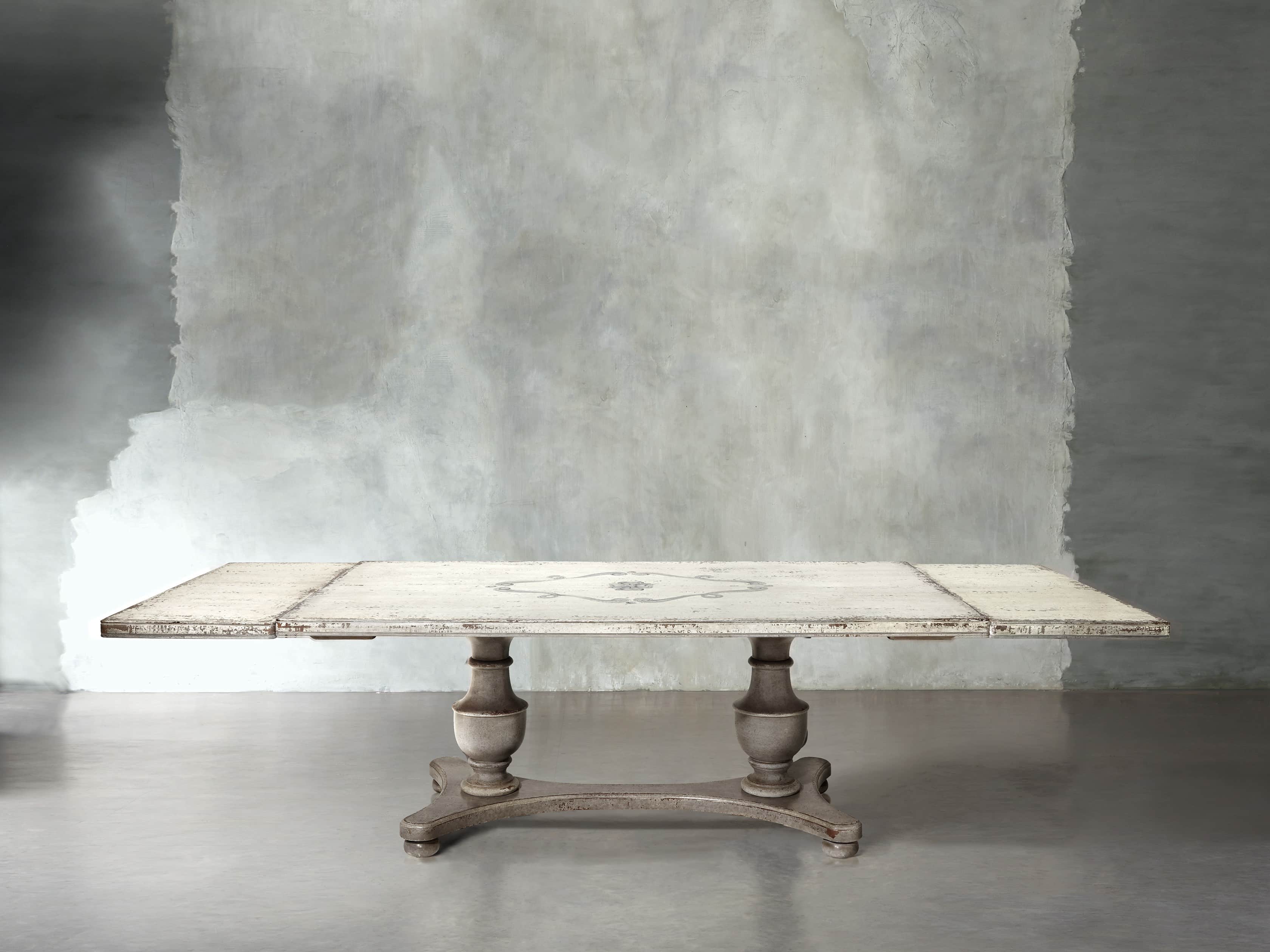 Biancca Center Scroll Bell’Arte Dining Table - Elegant Italian Style Round Dining Table for 6 - Perfect for Formal Dining Rooms, Wedding Receptions & Luxury Home Decor