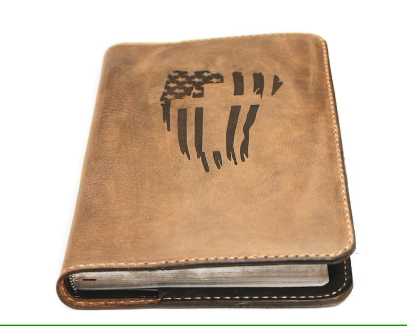 Genuine Leather KJV Large Print Bible - Personalized Engraved Gift for Weddings & Baptisms | Handmade in USA