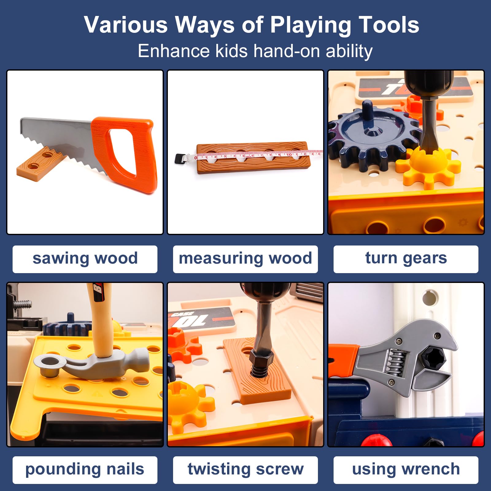 78-Piece Kids Tool Bench Set with Electric Toy Drill & Realistic Tools - Pretend Play Construction Toy for Toddlers Ages 3-6 | Perfect for DIY Pretend Play, Birthday Gifts & Early STEM Learning