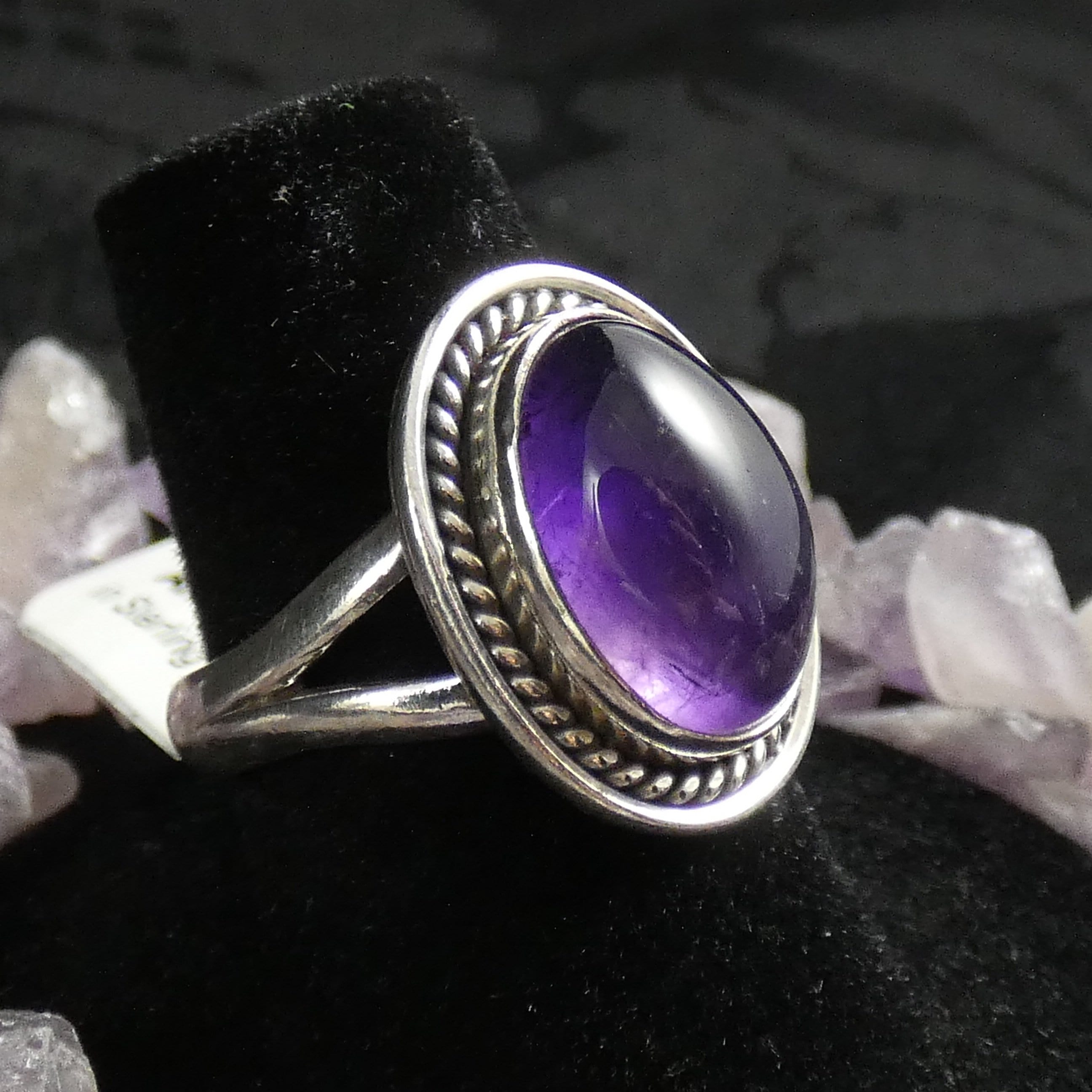 Natural Amethyst Sterling Silver Ring for Women Size 7.25 - Elegant Purple Gemstone Jewelry Gift for Birthday, Anniversary & Everyday Wear