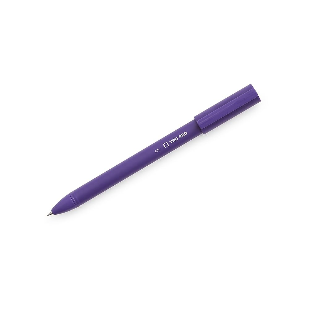 STAPLES TRU RED Quick Dry Gel Pens, Fine Point 0.5mm, 12-Pack - Smooth Writing for Office, School & Note Taking