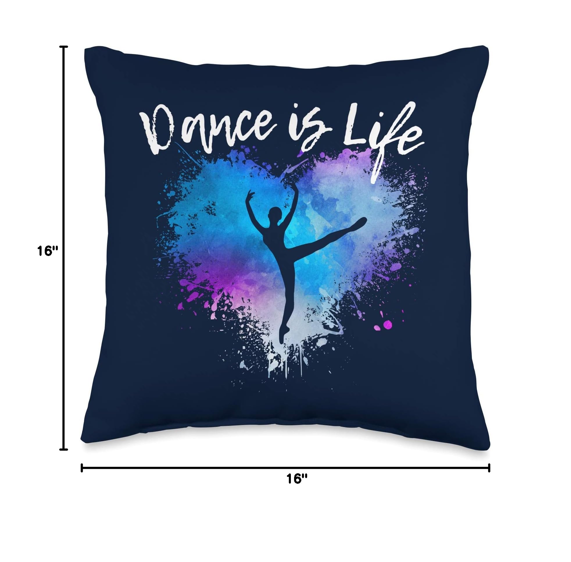 Elegant Ballet Dancing Ballerina Throw Pillow - Perfect for Teen, Tween Girls & Moms - Home Decor, Bedroom, Living Room, Dance Studio Gift