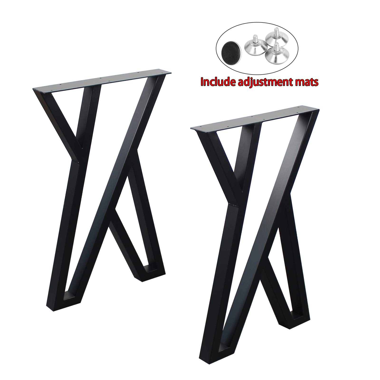 MBQQ 2-Pack Rustic X-Shaped Metal Table Legs - Heavy Duty Industrial Furniture Legs for DIY Desk, Dining Table & Bench (28