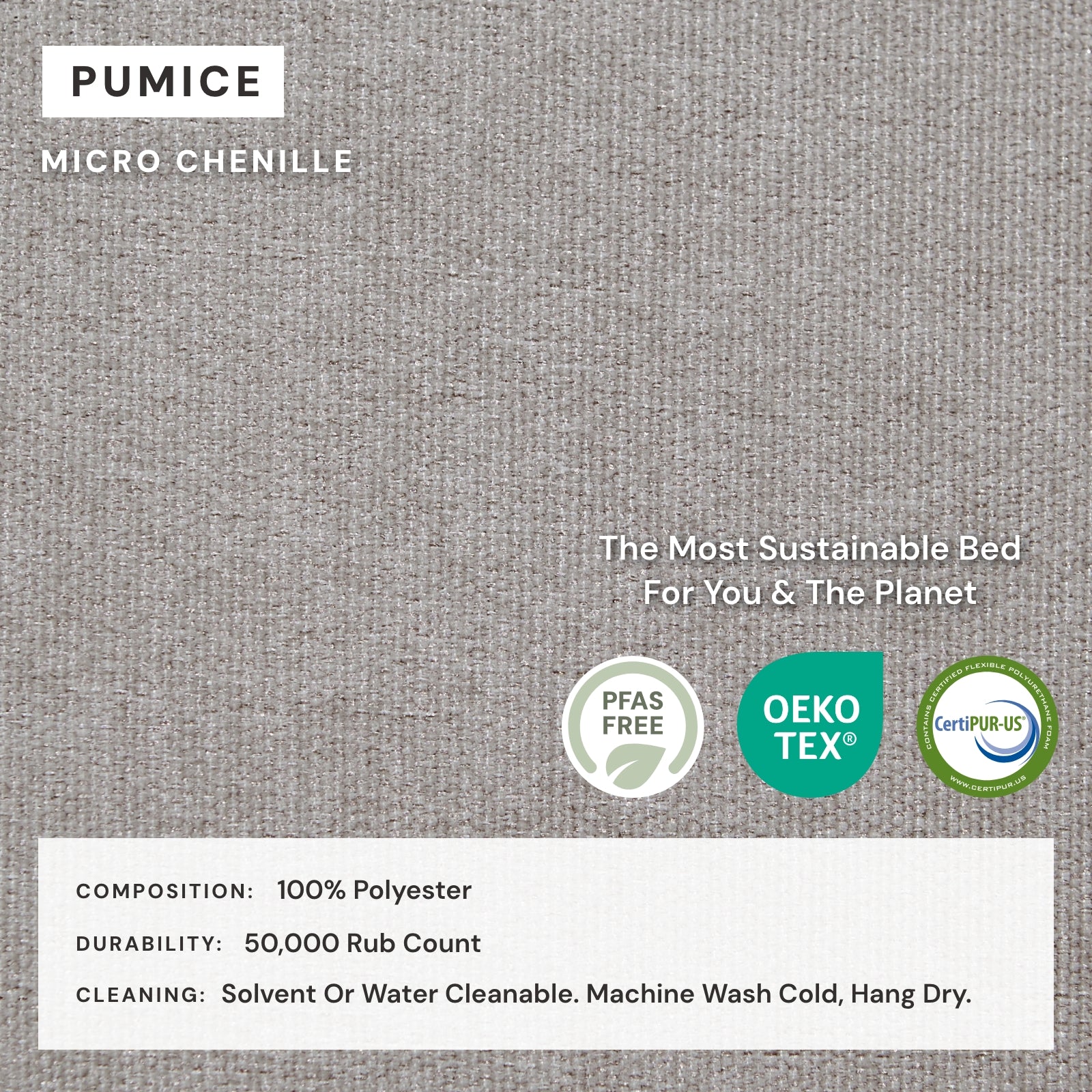 King Upholstered Platform Bed with Headboard - Micro Chenille Fabric in Pumice Color | Modern Bedroom Furniture for Master & Guest Rooms