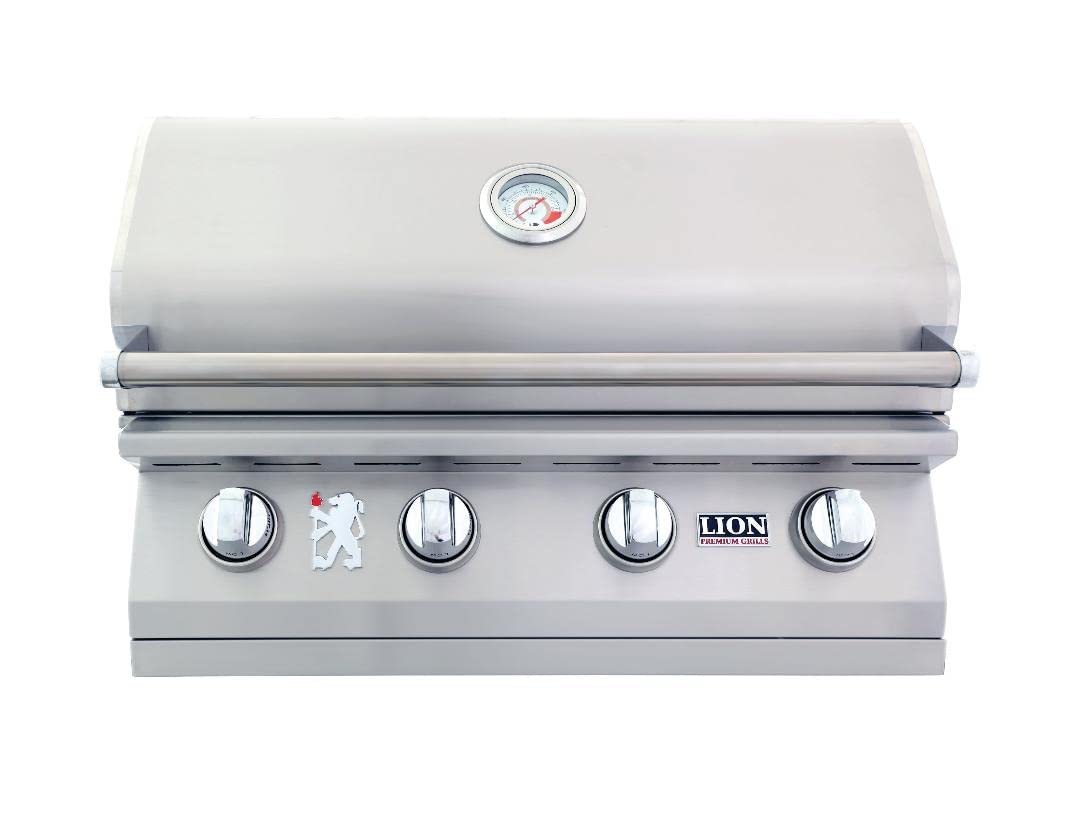 Lion 32 Inch 4-Burner Natural Gas Grill - L60000 Model for Outdoor BBQ, Backyard Cooking & Patio Parties
