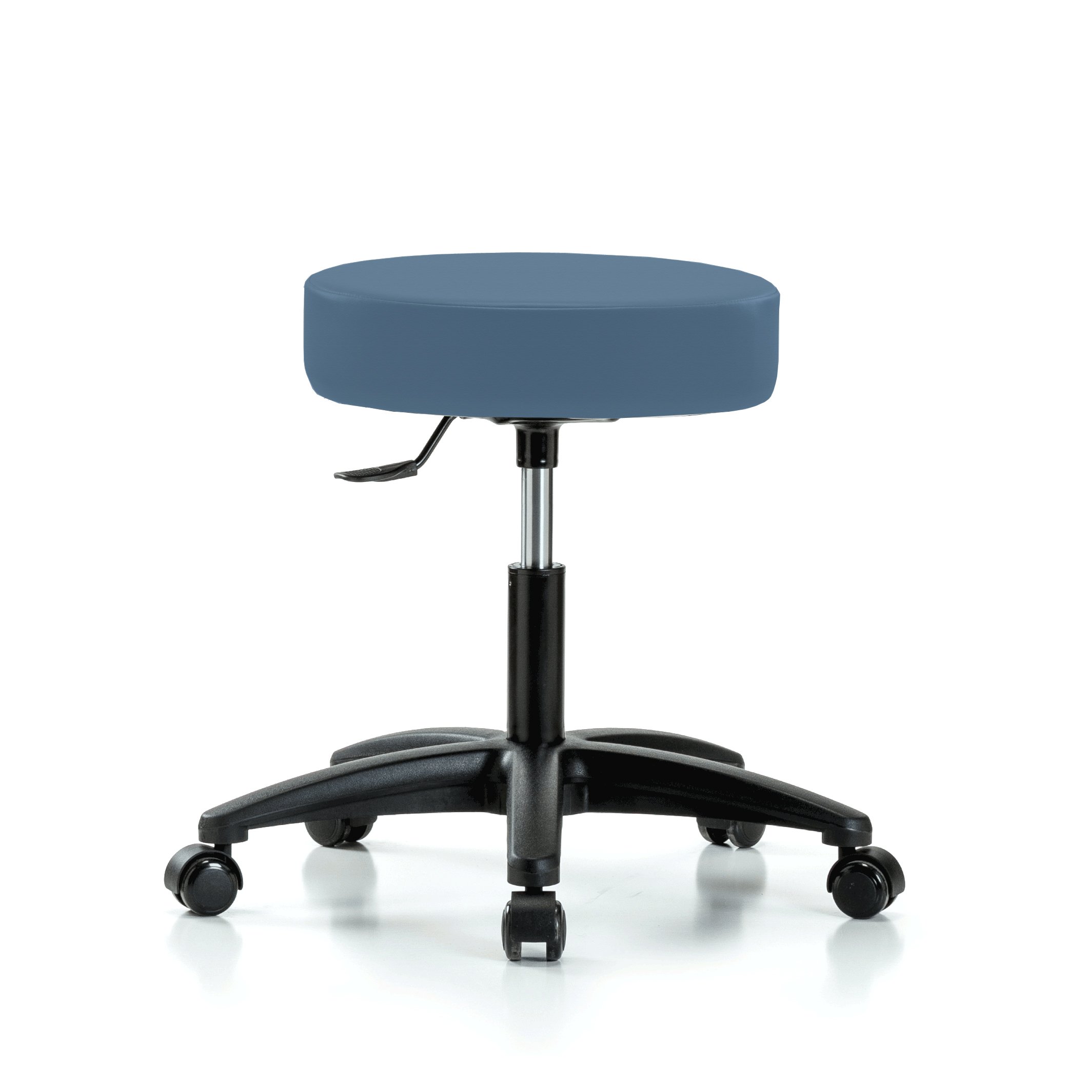 PERCH Rolling Single Lever Height Adjustable Swivel Stool - Adjustable Office Chair for Carpet & Hard Floors - Newport Fabric Desk Stool for Home & Office Workspaces