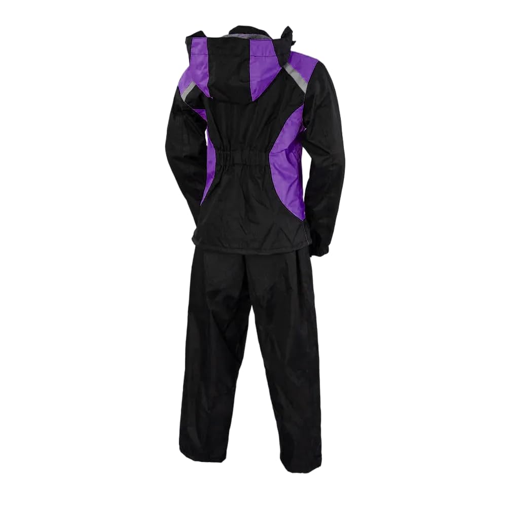 First Mfg Co Women's Motorcycle Rain Suit - Waterproof Ripstop Biker Riding Jacket & Pants Set for All-Weather Protection - Ideal for Commuting, Touring & Outdoor Adventures