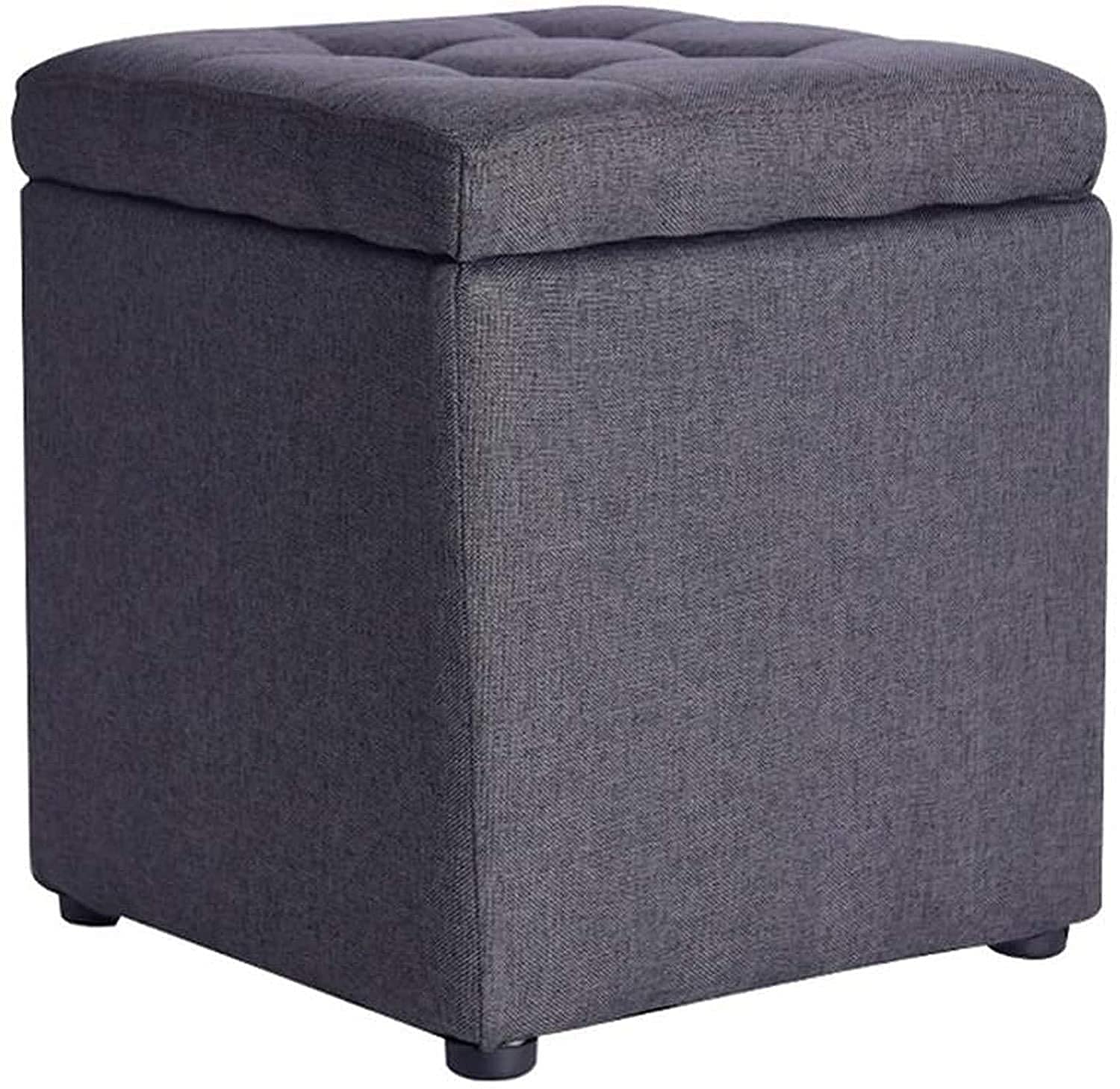 Multifunctional Upholstered Storage Footstool - Foldable Wooden Ottoman for Living Room, Bedroom & Picnic | White PU Leather Shoe Bench & Bed End Stool with Storage Space