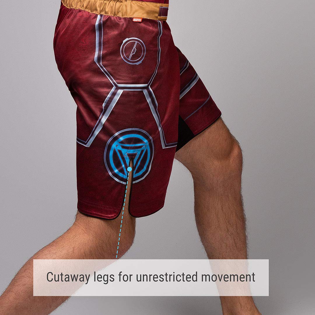 Hayabusa Men's Marvel Hero Elite BJJ Fight Shorts - MMA Grappling & Brazilian Jiu-Jitsu Training Shorts for Combat Sports & Gym Workouts