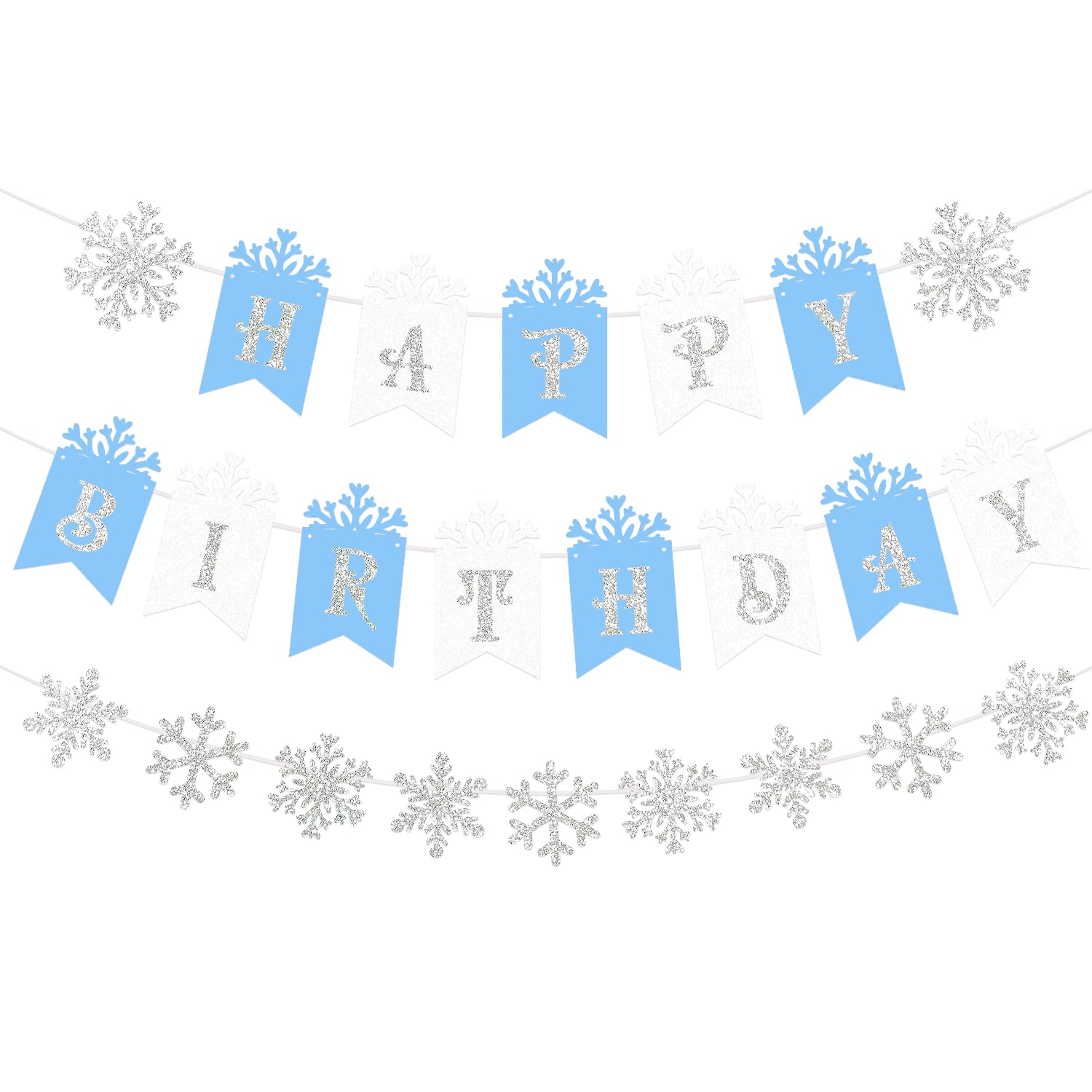 Winter Wonderland Birthday Party Decorations - Snowflake Happy Birthday Banner & Party Supplies for Winter Themed Celebrations | Perfect for Indoor & Outdoor Festive Events