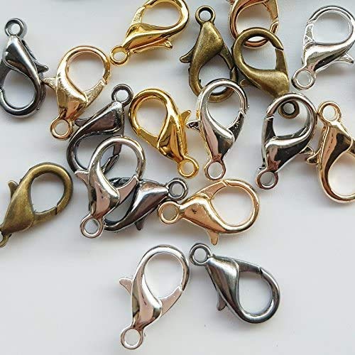 560pcs 7 Color Lobster Clasps for Jewelry Making - 12x7mm Gold Silver Bronze Clasps - DIY Bracelet Necklace Repair & Crafting Supplies - Perfect for Beading, Scrapbooking & Handmade Accessories