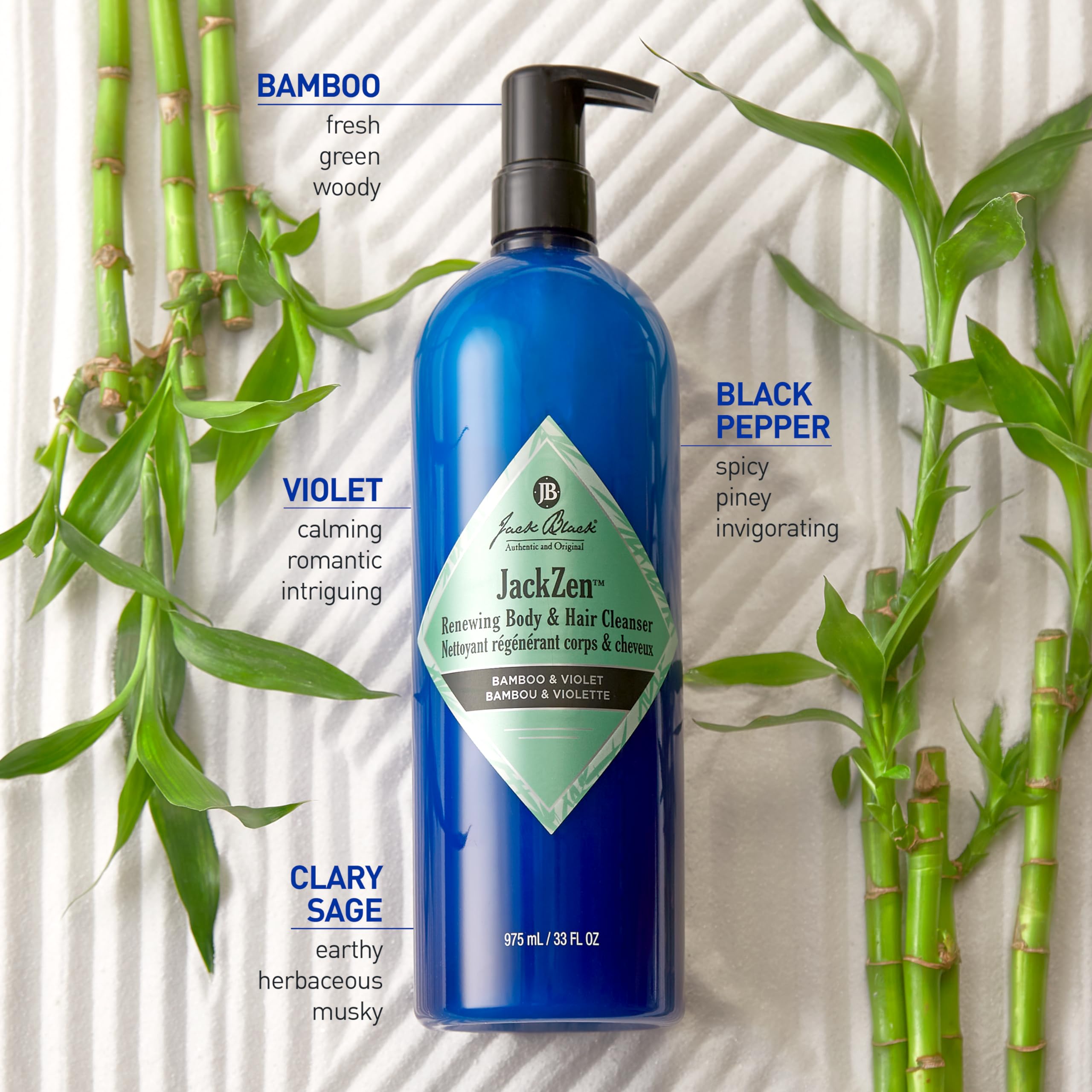 Jack Black Jackzen Renewing Body & Hair Cleanser - Earthy Fragrance Shower Gel for Men & Women | Hydrating Body Wash for Dirt & Sweat Removal | Perfect for Gym, Travel & Daily Shower Routine