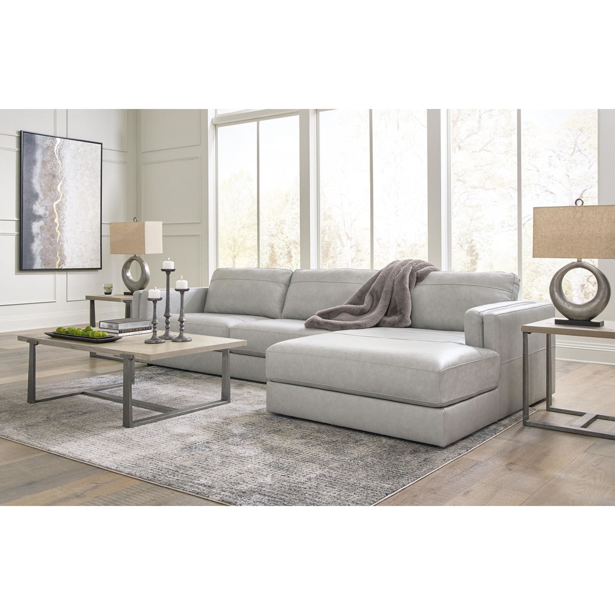 Amiata 2-Piece Sectional Sofa with Chaise Lounge - Modern L-Shaped Couch for Living Room, Family Room & Apartment