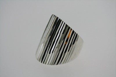 Diamond Stripe Long Signet Ring for Women - Elegant Gold & Silver Statement Jewelry for Everyday Wear, Gifts & Special Occasions