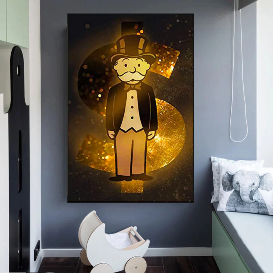 Alec Monopoly Man Gold Figurine - Unique Collectible Art Piece for Home Decor, Office Display & Pop Culture Enthusiasts