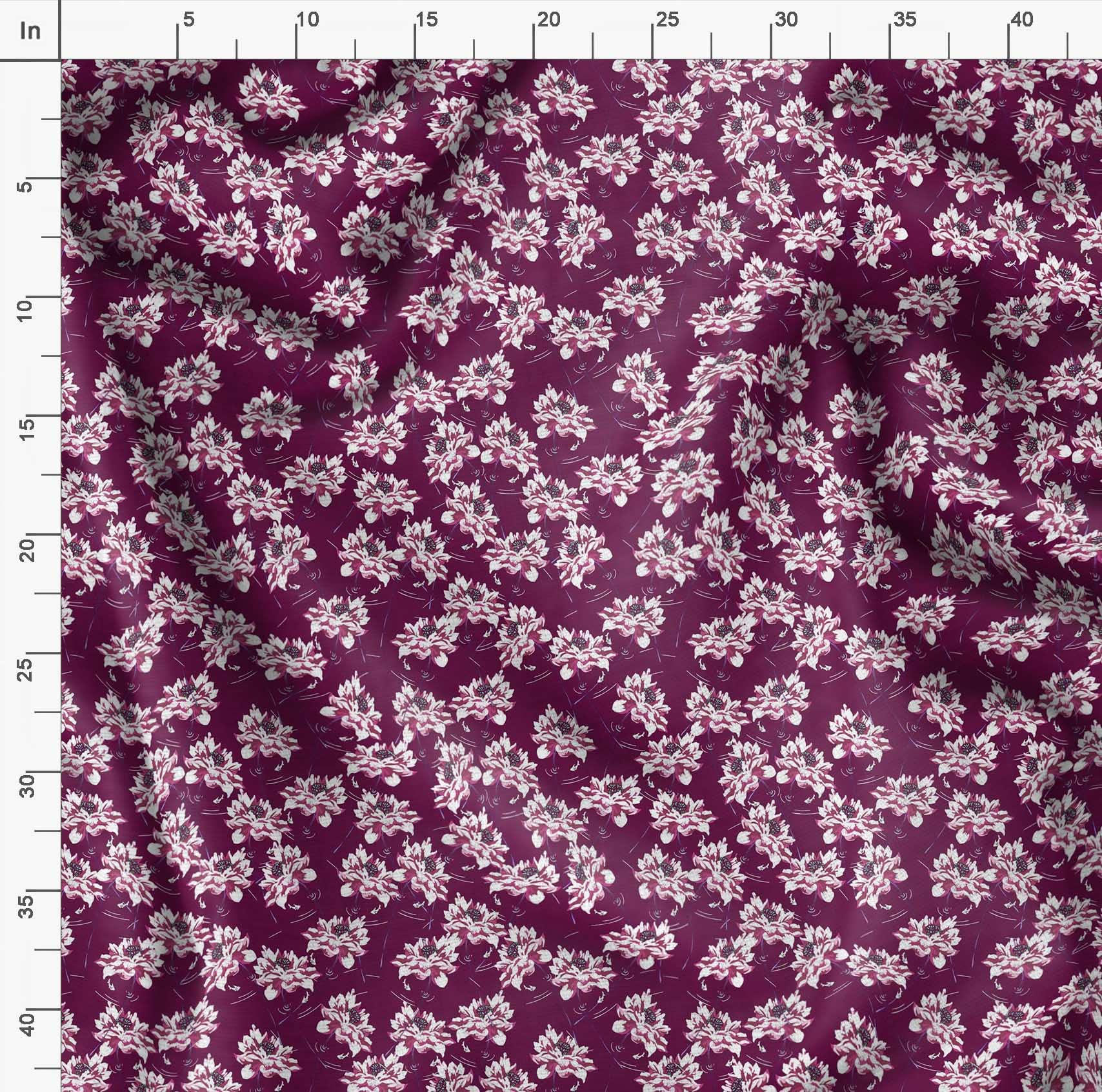 Soimoi Moss Georgette Brown Floral Printed Fabric - 42 Inch Wide by The Yard - Lightweight & Romantic Flower Pattern Material for Dresses, Scarves, Curtains & DIY Crafts