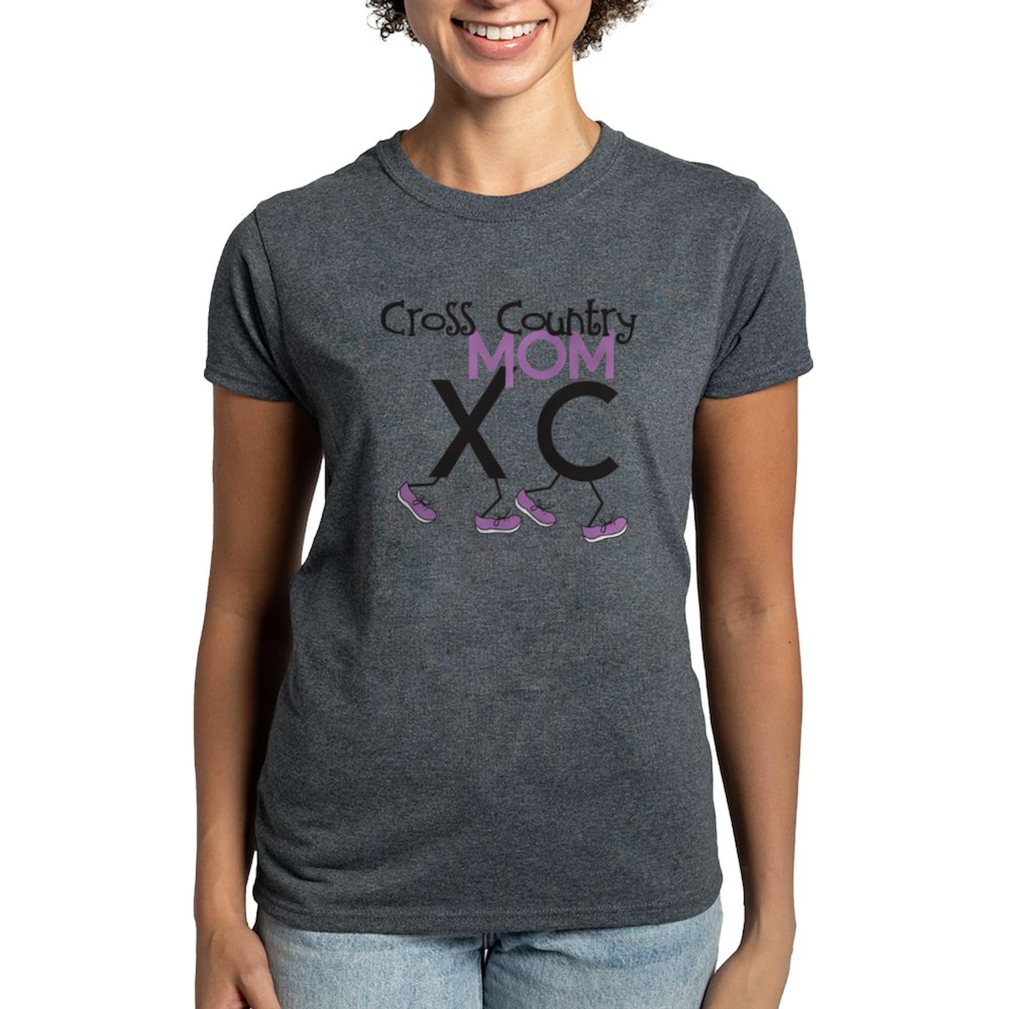 XC Cross Country Mom T-Shirt for Women - Soft Cotton Dark Tee - Perfect for Races, Training & Supporting Your Runner