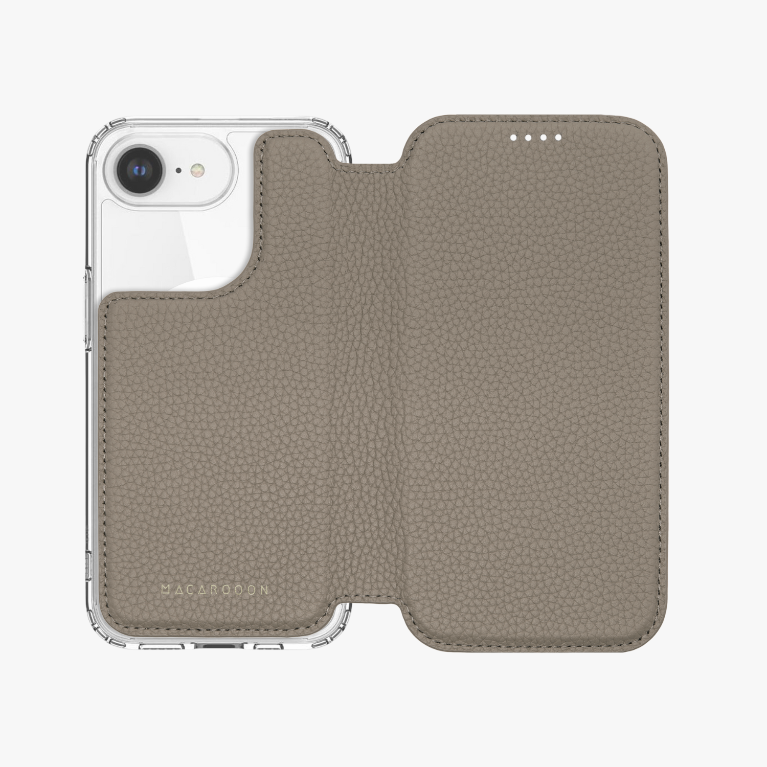 Premium iPhone 16e MagSafe Leather Flip Cover with Clear Case - Slim Protection & Wireless Charging Compatible - Perfect for Work, Travel & Everyday Use