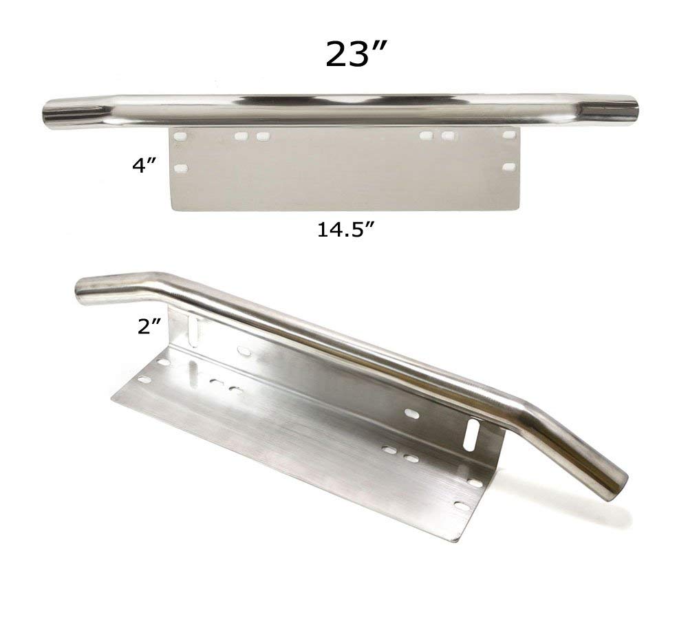 Heavy Duty Chrome Bull Bar Front Bumper with License Plate Mount & Off-Road Light Brackets - Perfect for Jeep, Truck & SUV Off-Roading Adventures
