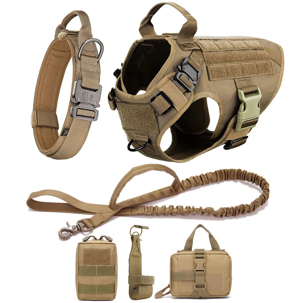 Premium Heavy Duty Tactical No Pull Dog Harness Kit - Adjustable Reflective Vest for Large Dogs - Perfect for Hiking, Training & Outdoor Adventures