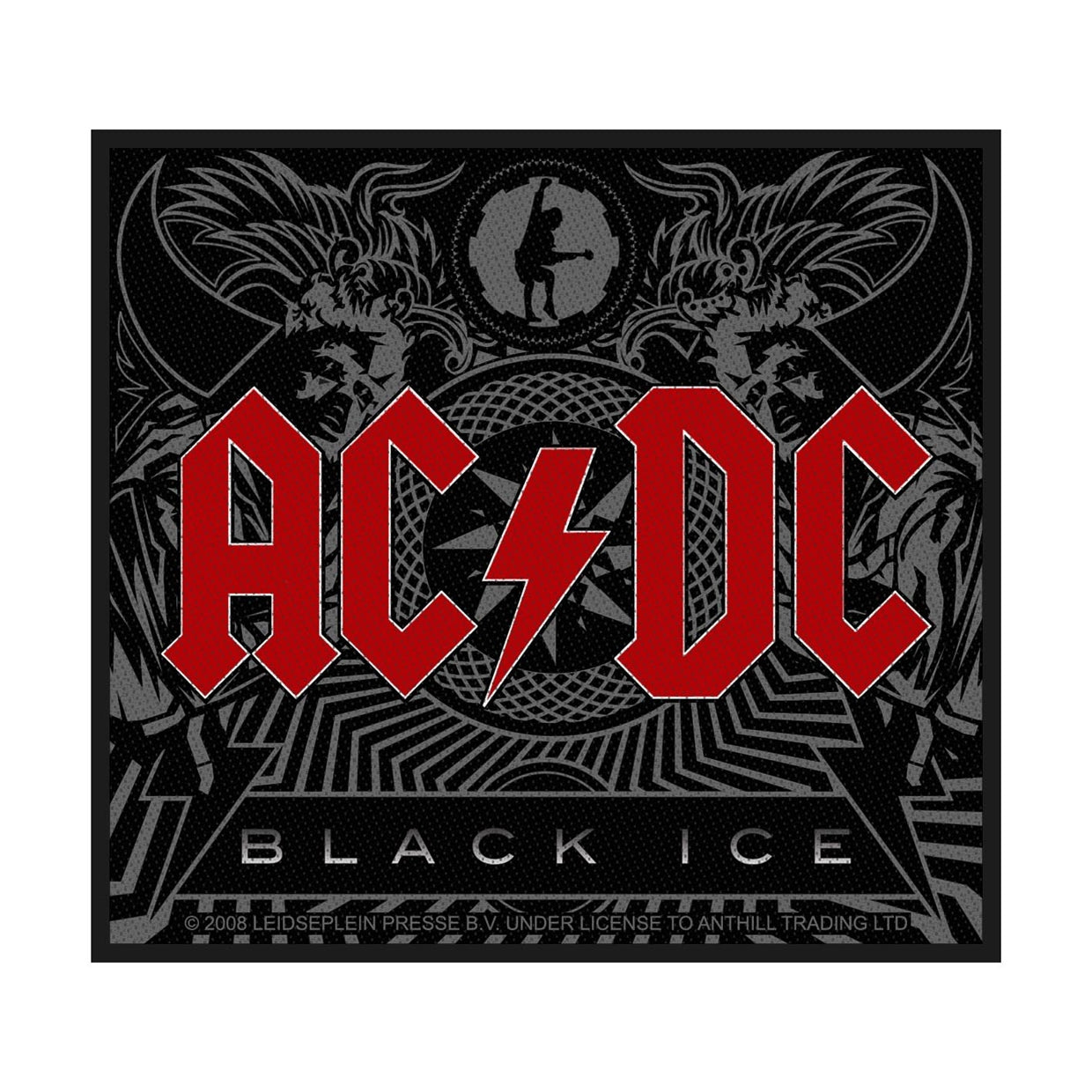 AC/DC Sew On Patch - Black Ice | Official Band Logo Iron-On Embroidered Patch for Jackets, Vests & Backpacks | Perfect for Rock Fans & Music Lovers