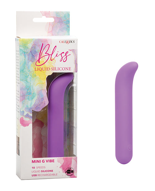 Bliss Liquid Silicone Rechargeable Mini G-Spot Vibrator - Purple | Waterproof Personal Massager for Women | Perfect for Solo Play & Couples Intimacy