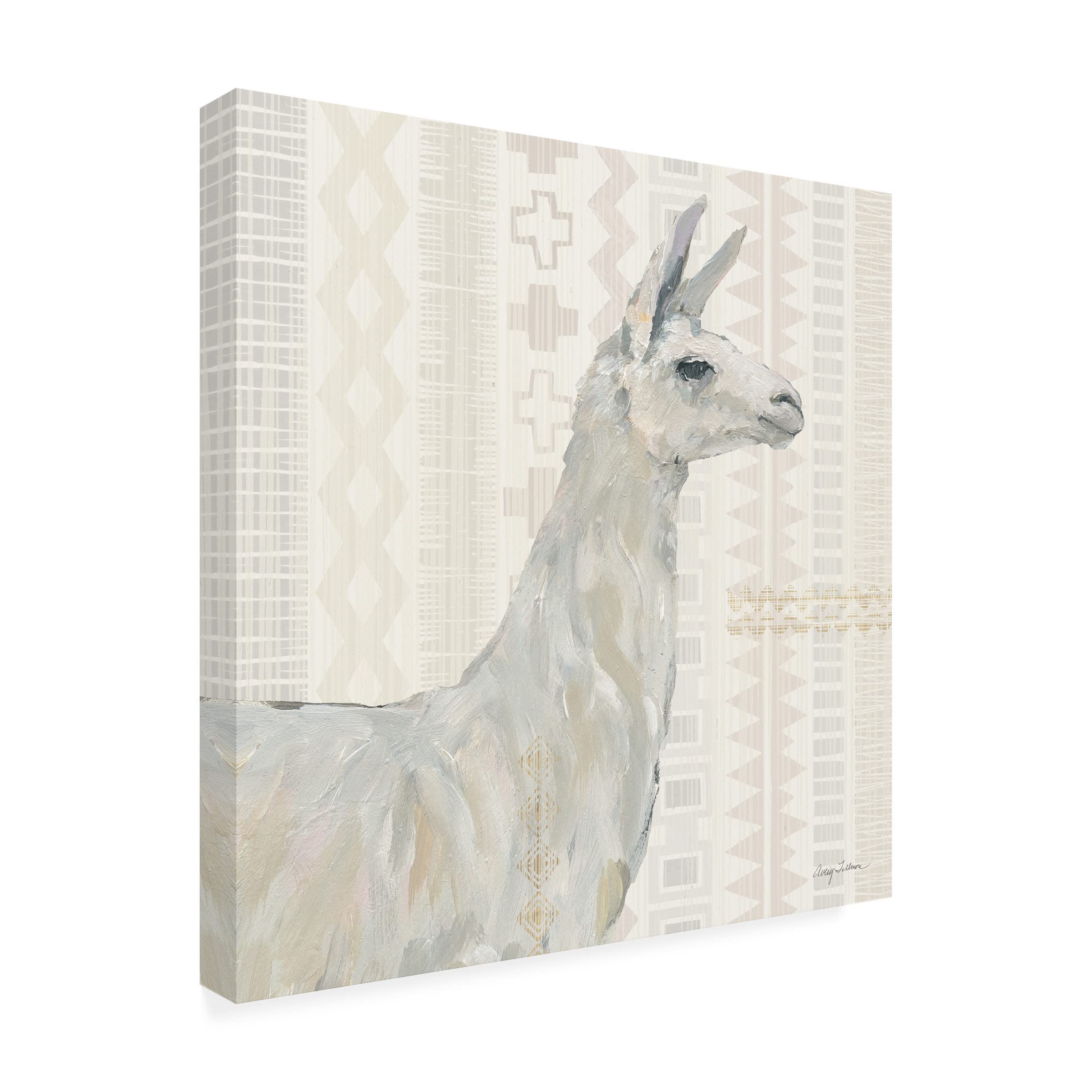 Trademark Fine Art 'Llama Land II' Canvas Wall Art by Avery Tillmon - Vibrant Animal Painting for Living Room, Bedroom & Office Decor