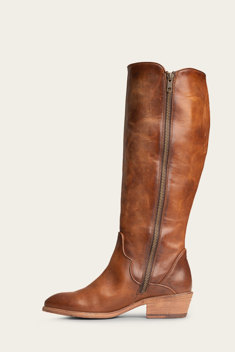 Premium Carson Piping Tall Wide Calf Boots - Pre-Owned & Authentic | Perfect for Winter Fashion, Office Wear & Outdoor Activities
