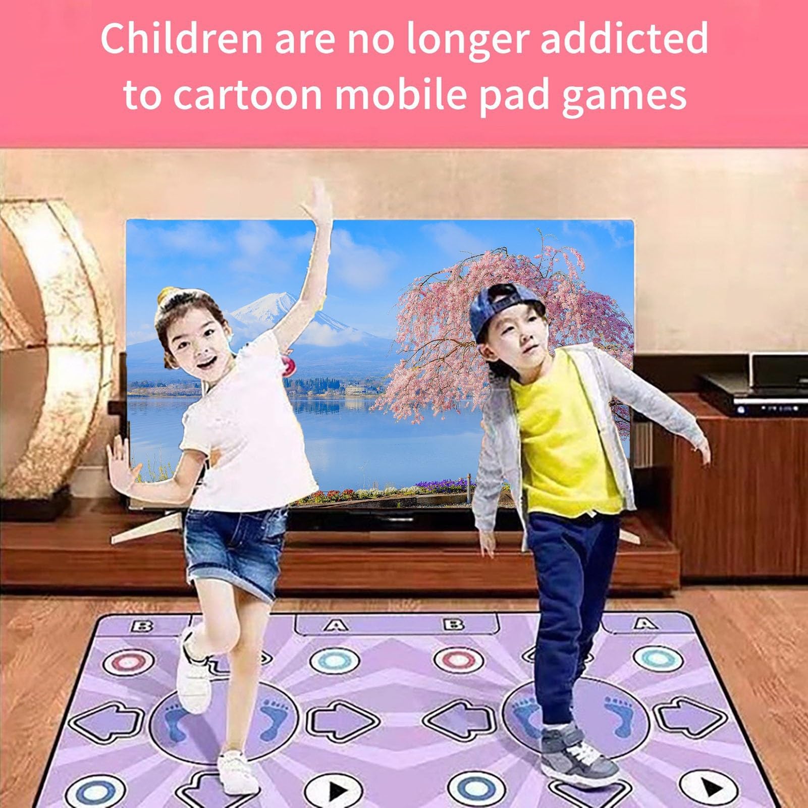 Electronic Dance Mat with 100 Music Tracks & 168 Games - Plug & Play Double Dance Pads for Fitness, Dancing, and Family Fun - US Plug - Perfect for Parties, Kids' Entertainment, and Home Workouts