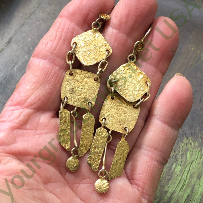 Vintage Gold Washed Sterling Silver Pierced Earrings for Women - Dainty Elegant Hoop Earrings - Perfect for Parties, Weddings & Everyday Wear